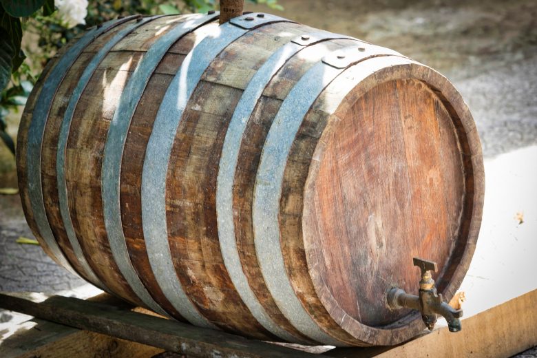 Wooden wine barrel