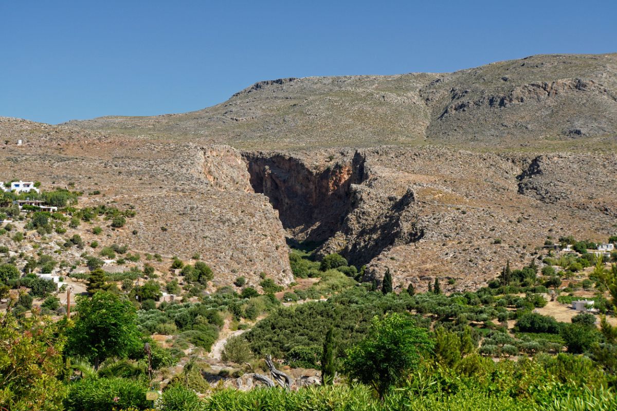 Entrance to Zakros Gorge, Gorge of the Dead, in Kato Zakros, Crete, Greece